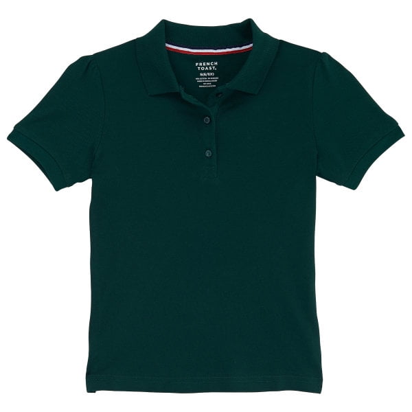 X-Small Hunter Green CLASSROOM Little Girls Interlock Cap Sleeve Polo X-Small Hunter Green CLASSROOM Little Girls Interlock Cap Sleeve Polo